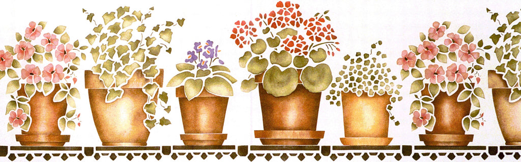 #39  Flower Pots Stencil