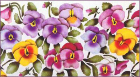 #51 Pansies Stencil