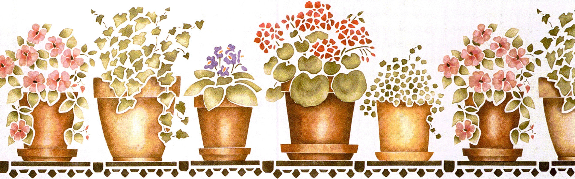 pot plant stencil 39 Flower Pots Stencil Design – Yowler & Shepps Stencils