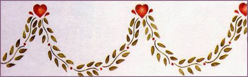#25 Heart Garland Stencil