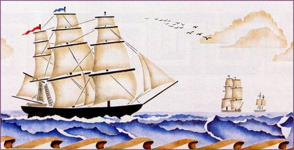 #49 Clipper Ships Stencil