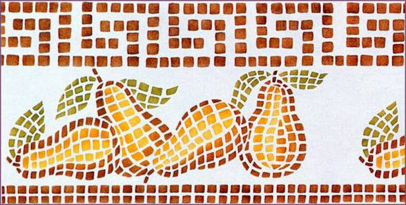 #84 Mosaic Pears Stencil